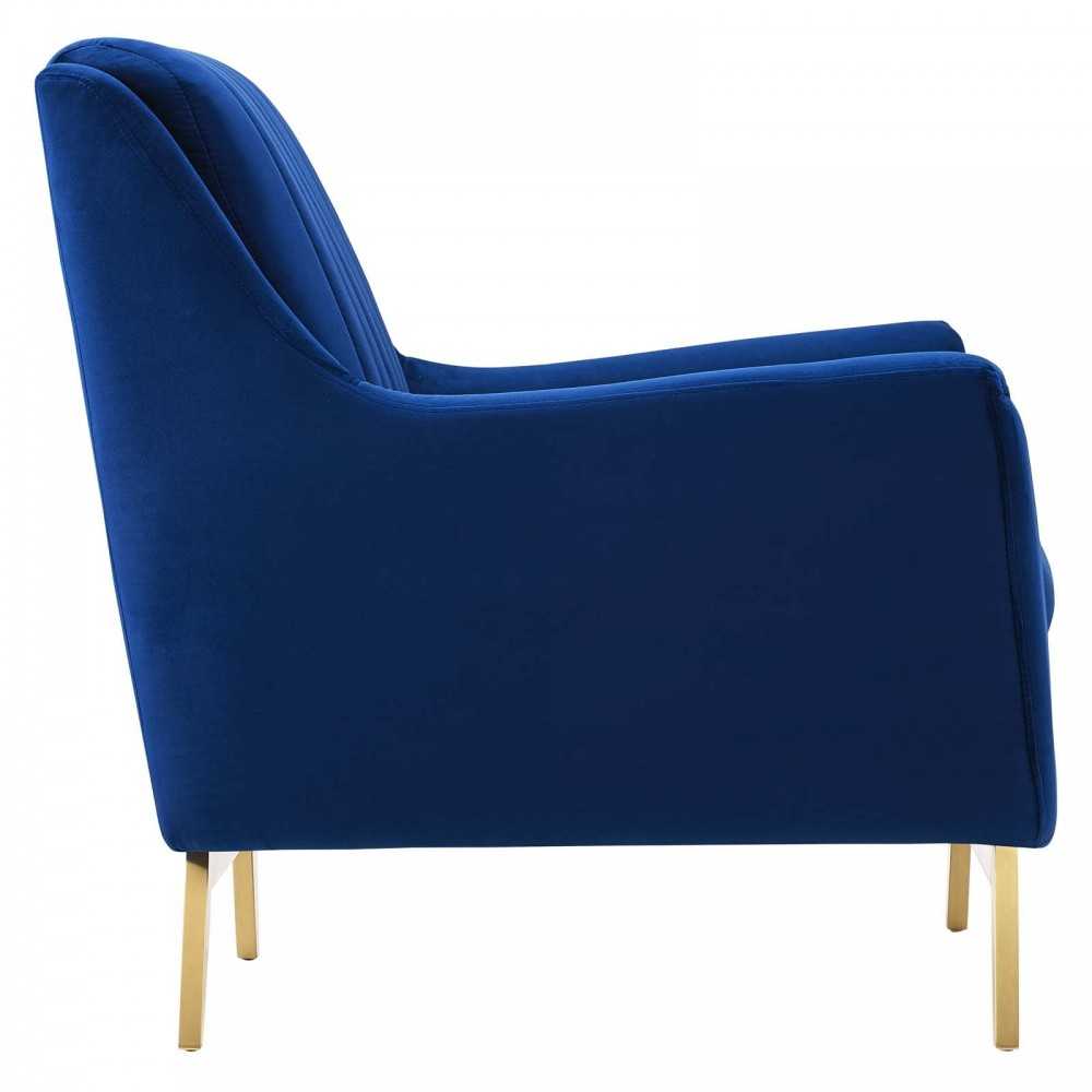 Winsome Channel Tufted Performance Velvet Armchair, Navy