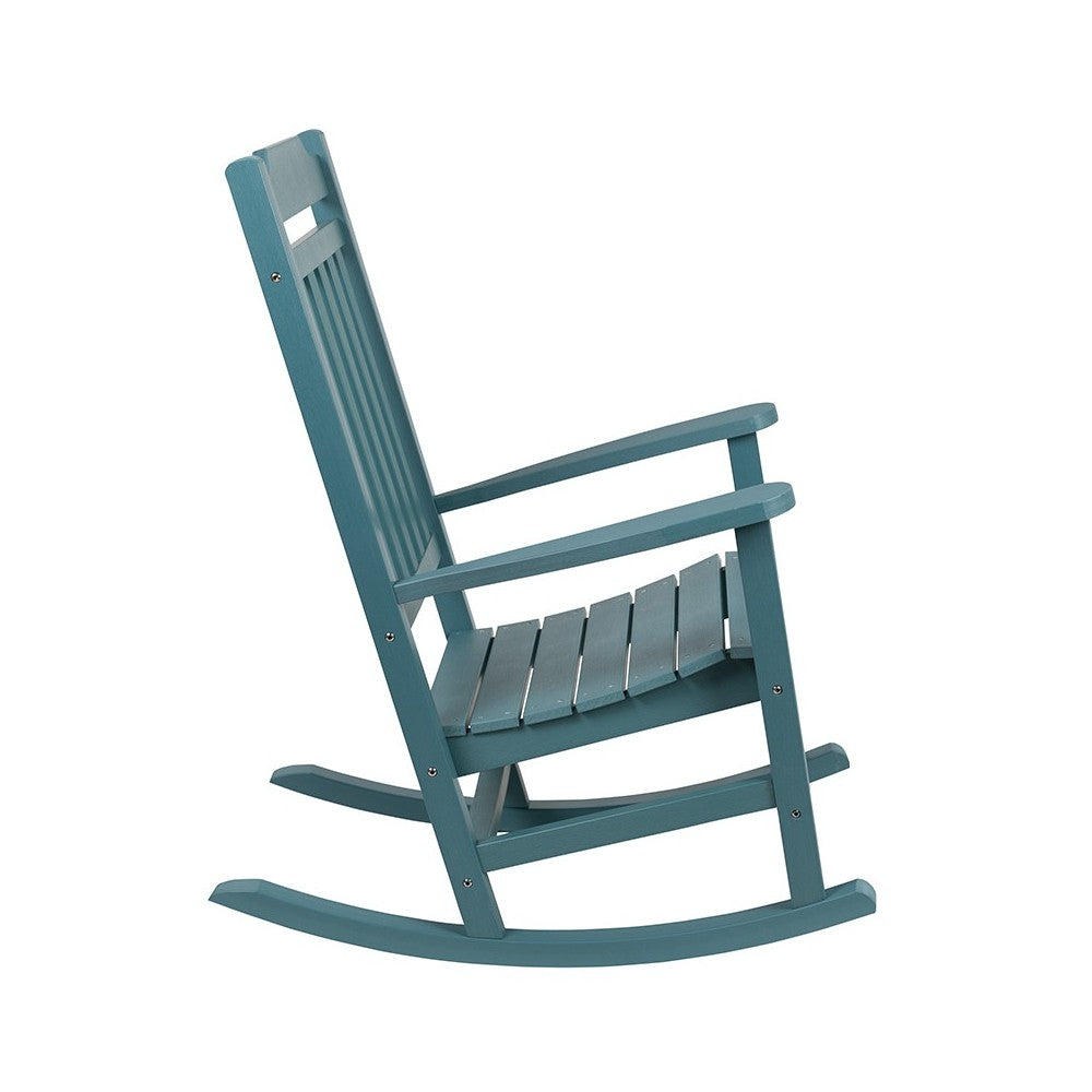 Winston All-Weather Rocking Chair in Teal Faux Wood