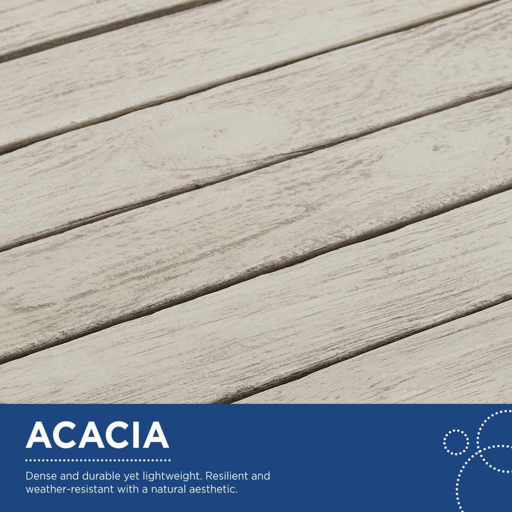 Wiscasset Outdoor Patio Acacia Wood Bar Stool Set of 2