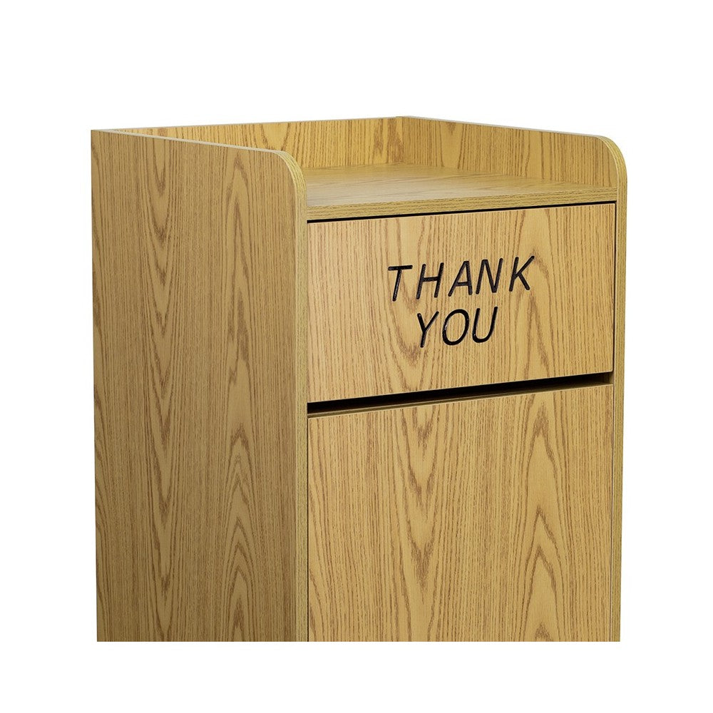 Wood Tray Top Receptacle in Oak