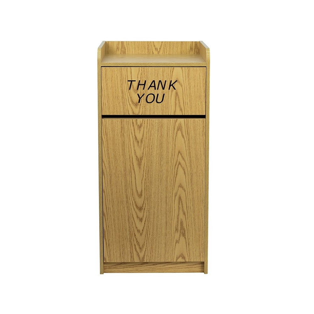 Wood Tray Top Receptacle in Oak