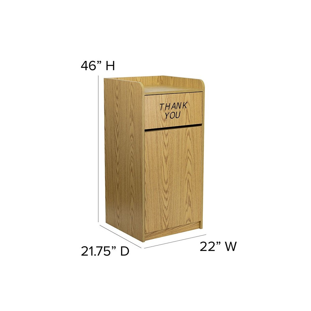 Wood Tray Top Receptacle in Oak