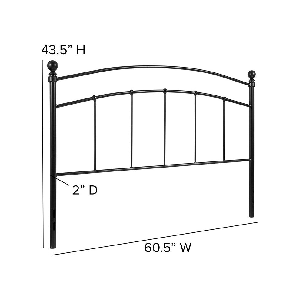 Woodstock Decorative Black Metal Queen Size Headboard