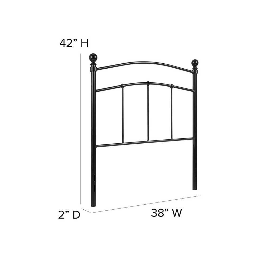 Woodstock Decorative Black Metal Twin Size Headboard