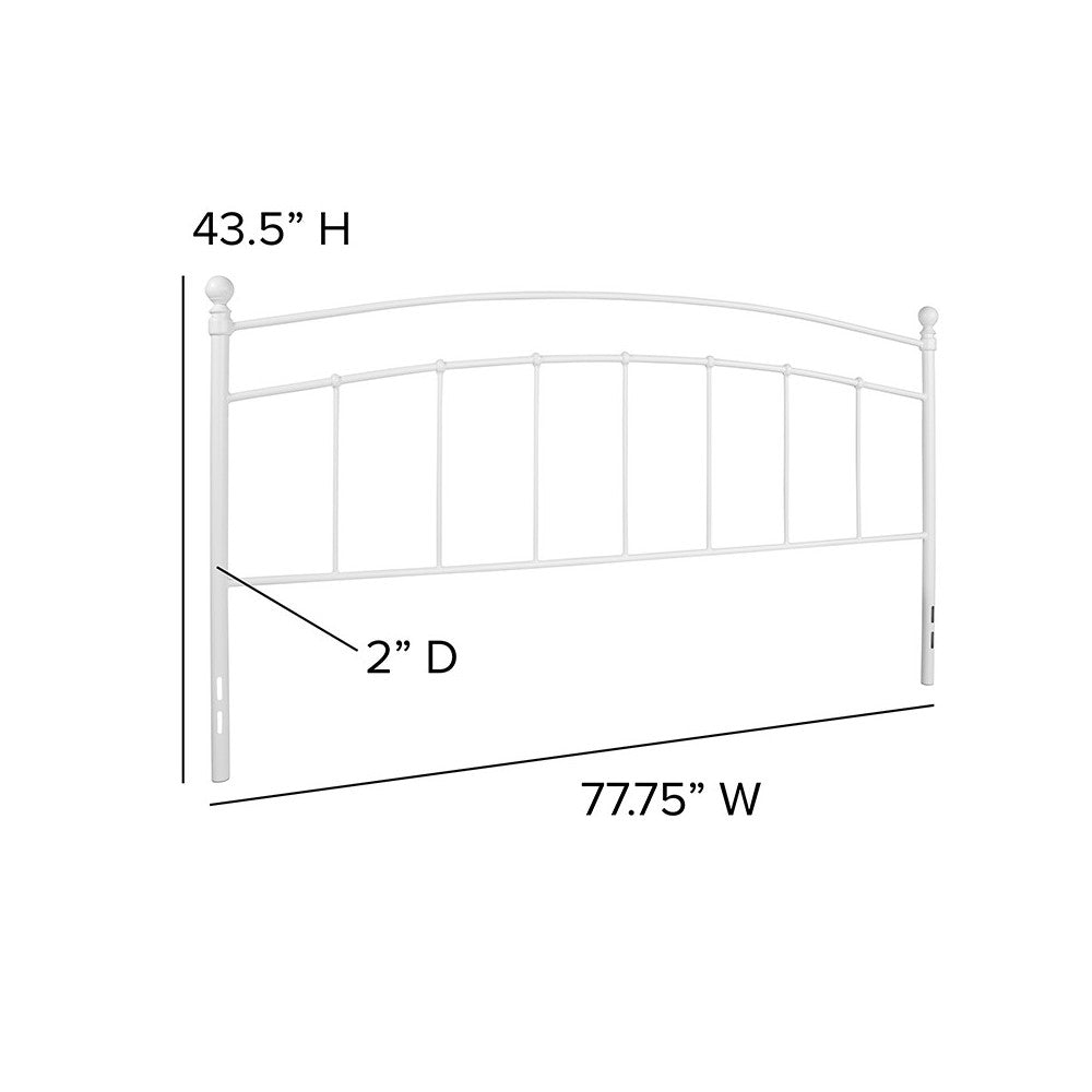 Woodstock Decorative White Metal King Size Headboard