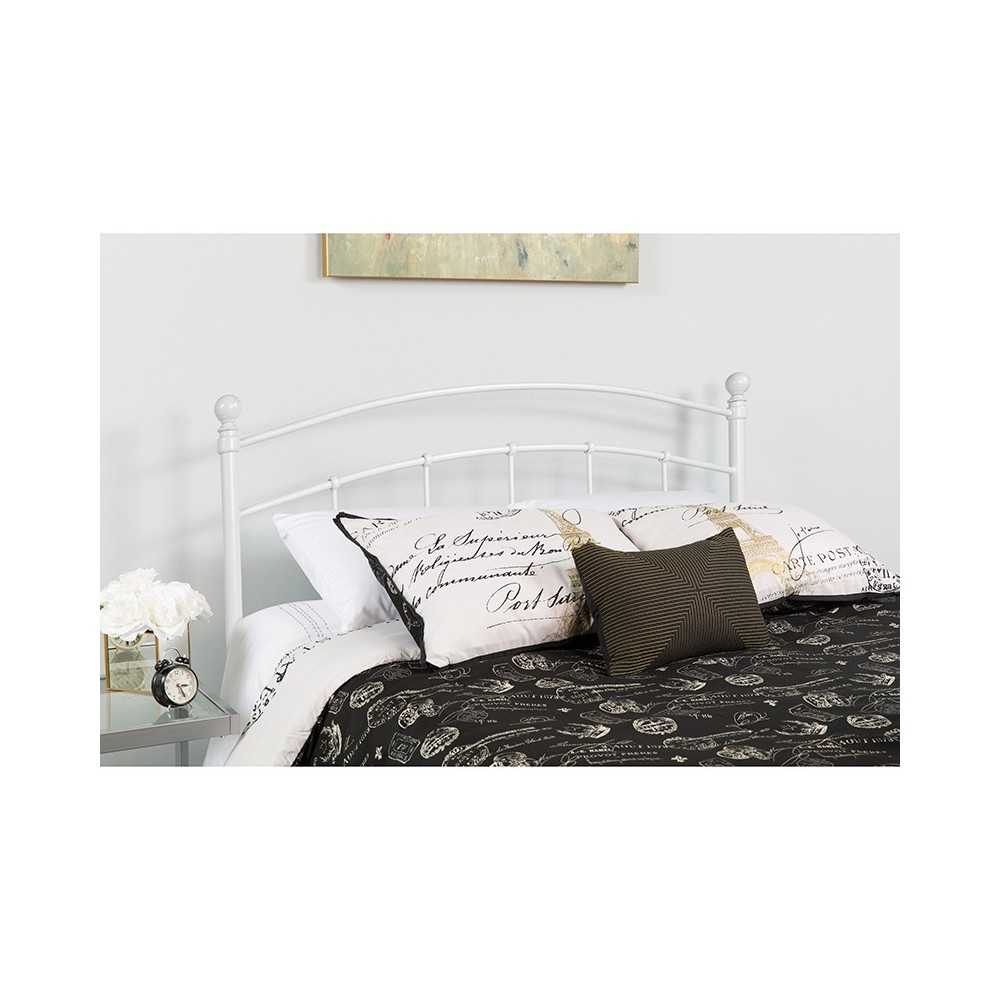 Woodstock Decorative White Metal King Size Headboard