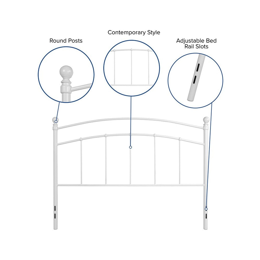 Woodstock Decorative White Metal Queen Size Headboard