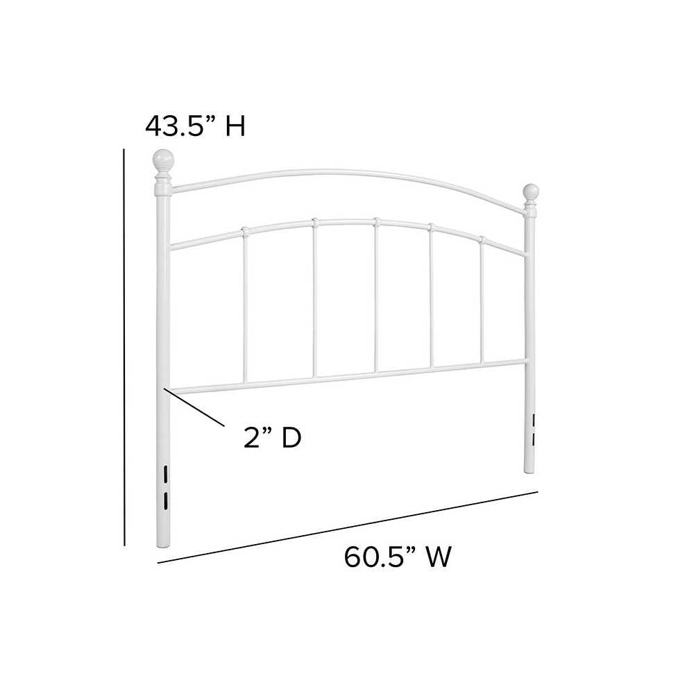 Woodstock Decorative White Metal Queen Size Headboard