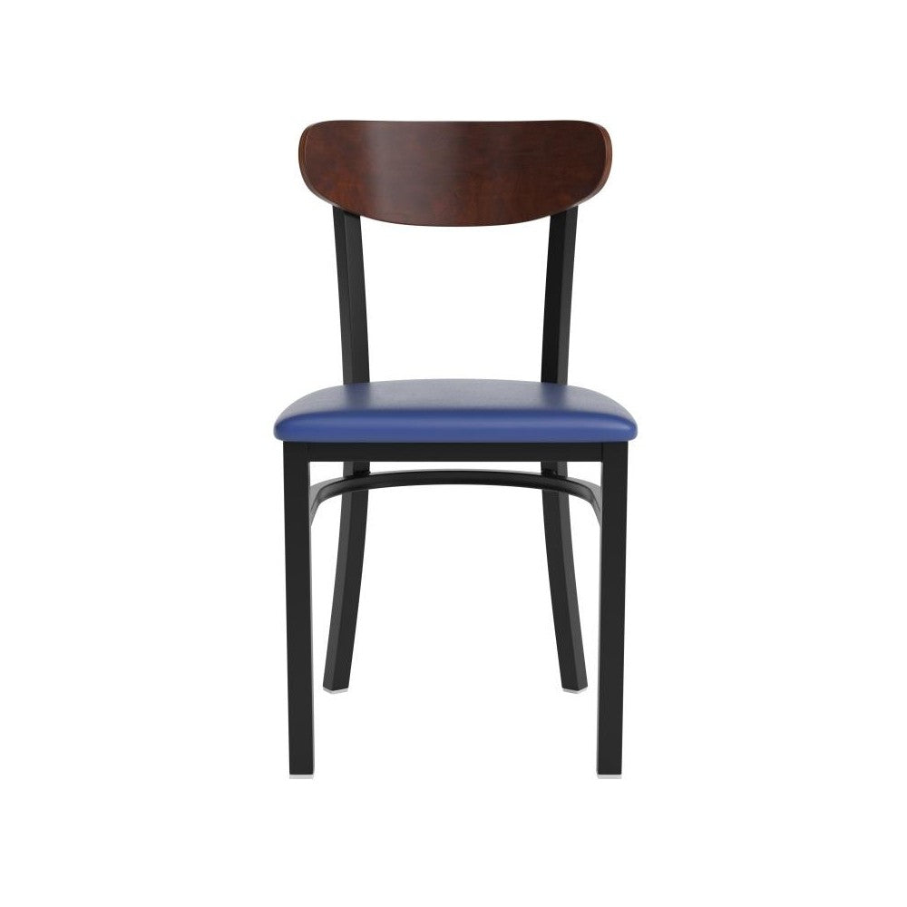 Wright Commercial Dining Chair Blue Vinyl/Wood Back