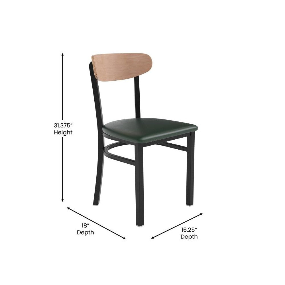 Wright Commercial Green Vinyl/Wood Back Chair