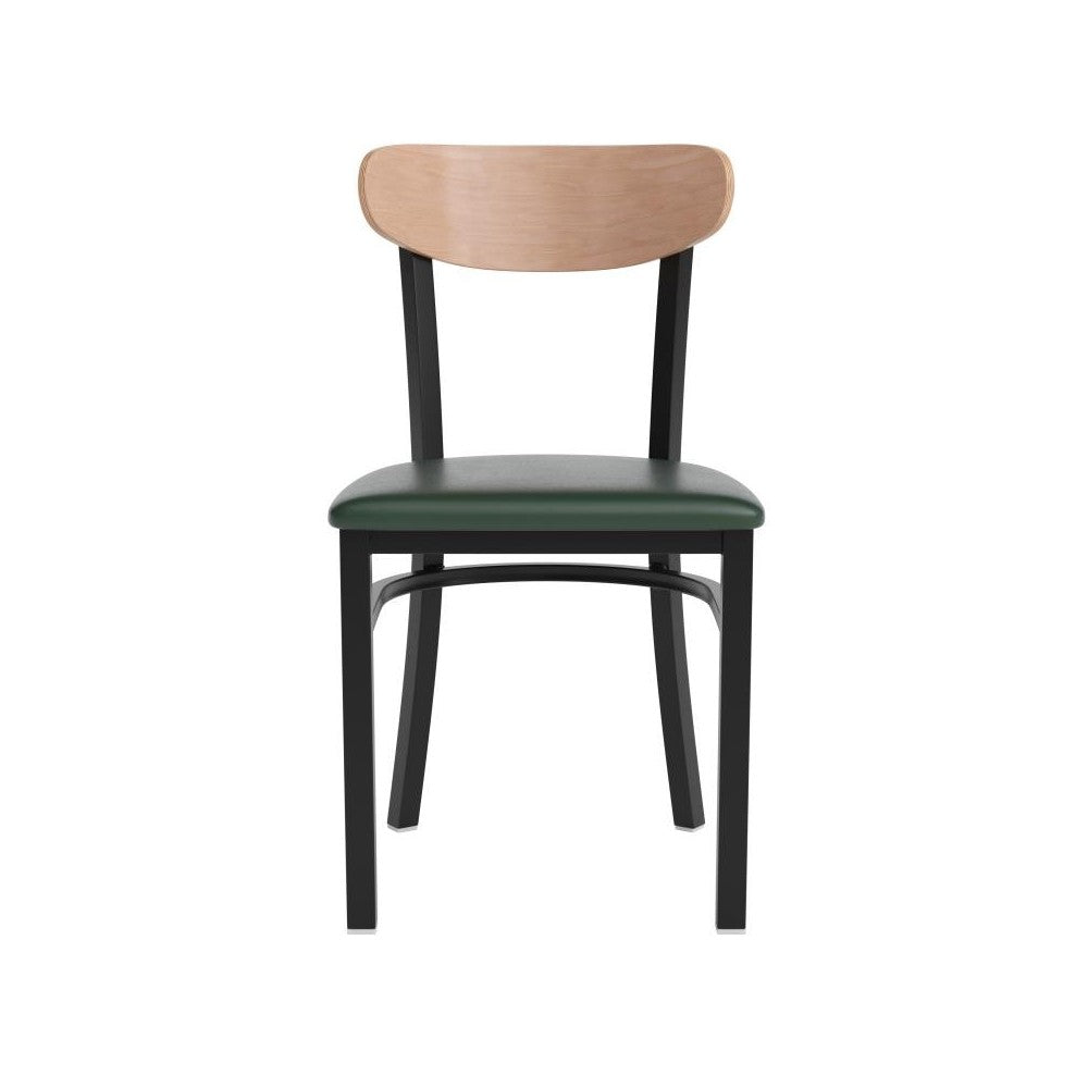 Wright Commercial Green Vinyl/Wood Back Chair
