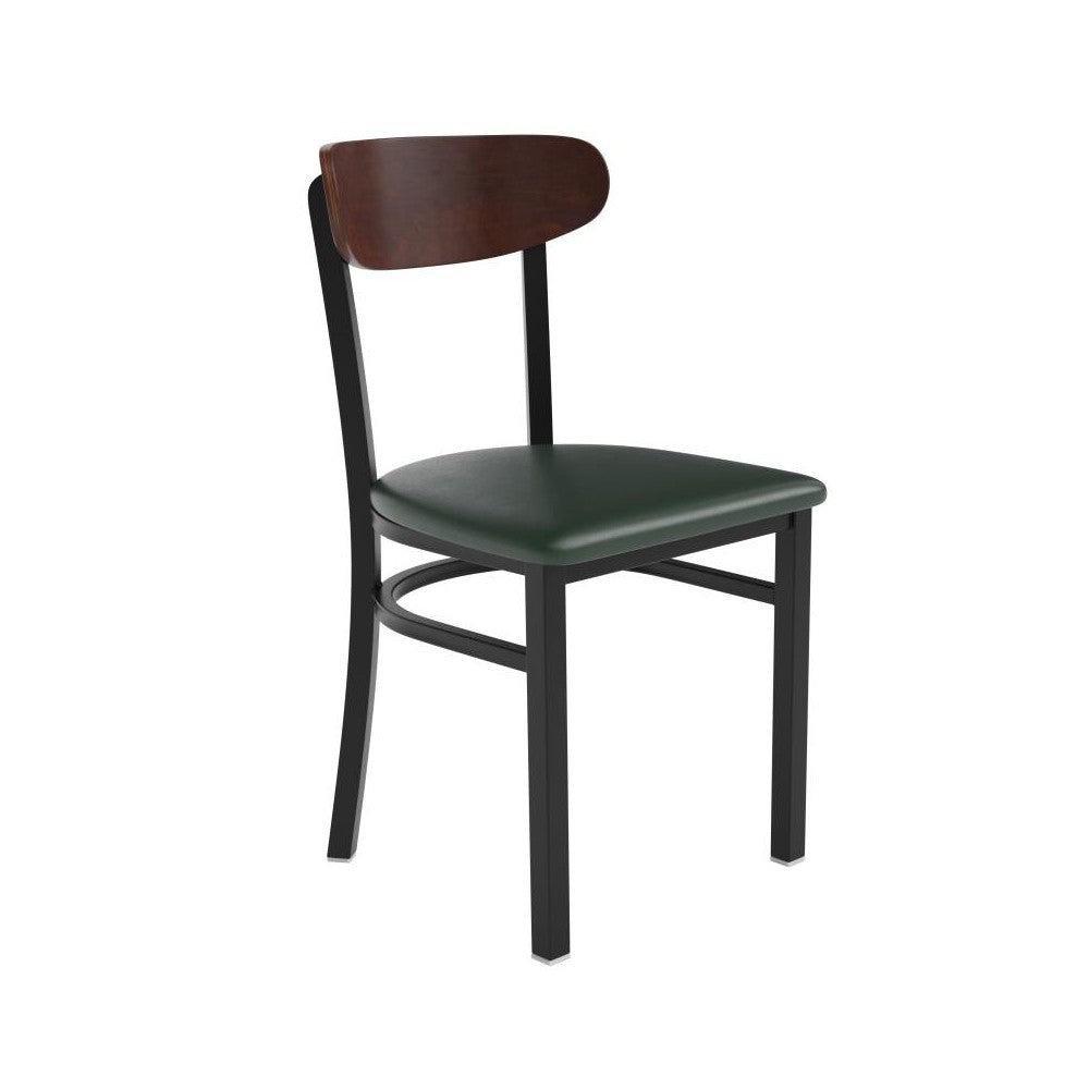 Wright Commercial Green Vinyl/Wood Back Dining Chair