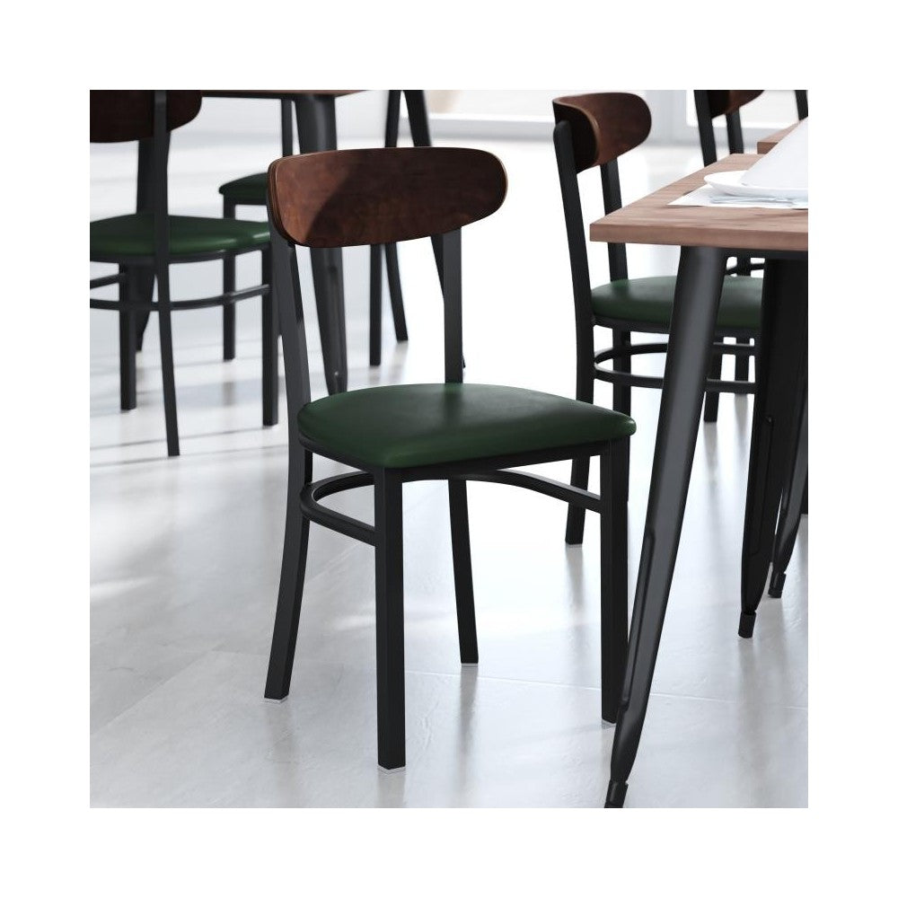 Wright Commercial Green Vinyl/Wood Back Dining Chair