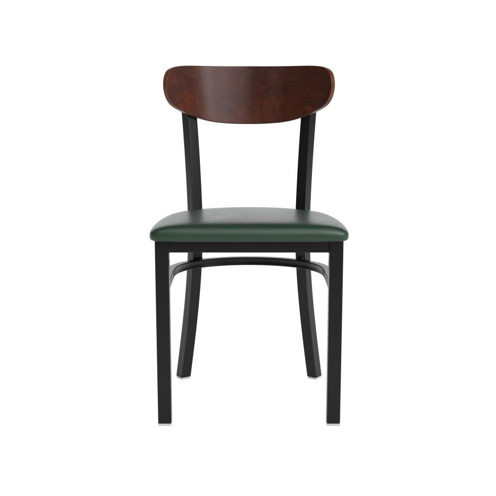 Wright Commercial Green Vinyl/Wood Back Dining Chair