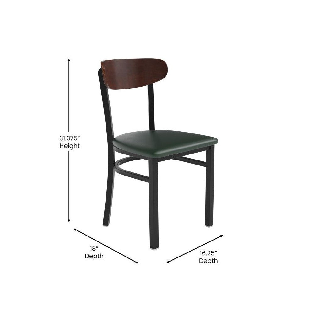 Wright Commercial Green Vinyl/Wood Back Dining Chair