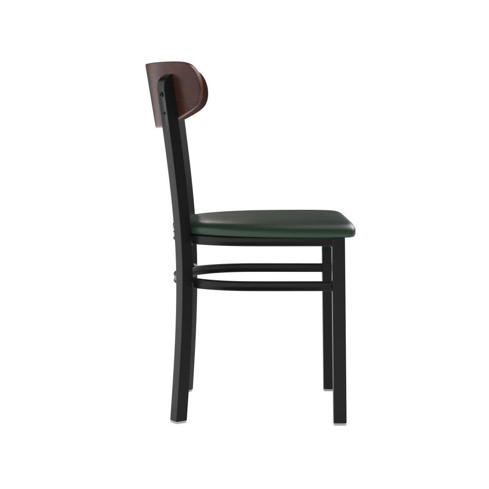Wright Commercial Green Vinyl/Wood Back Dining Chair