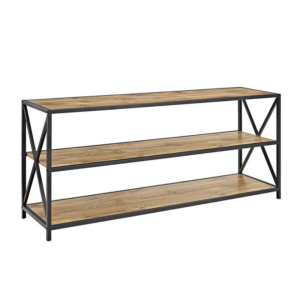 X Frame 60" Industrial Bookshelf - Barnwood