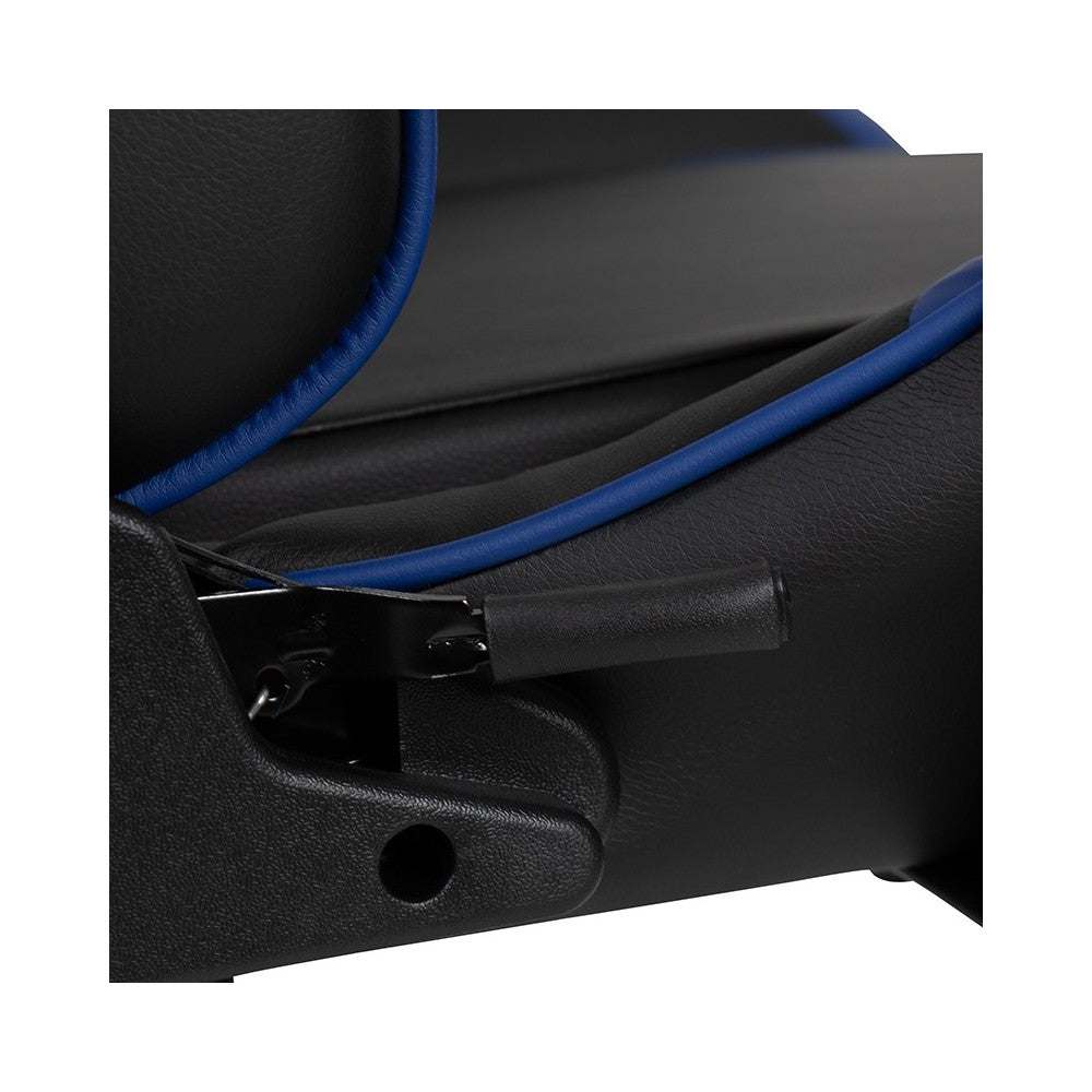 X20 Gaming Chair Racing Office Ergonomic Computer PC Adjustable Swivel Chair with Reclining Back in Blue LeatherSoft