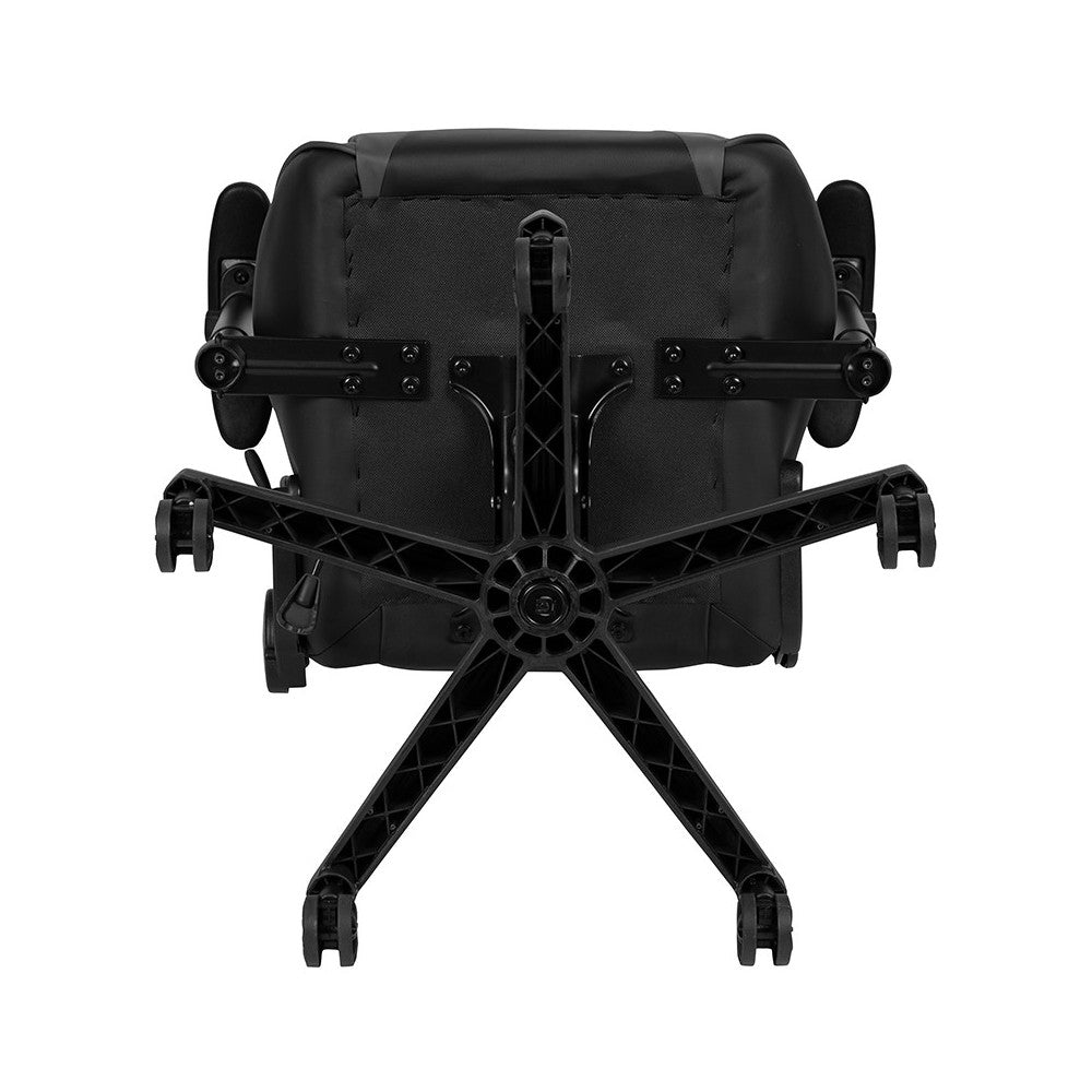 X20 Gaming Chair Racing Office Ergonomic Computer PC Adjustable Swivel Chair with Reclining Back in Gray LeatherSoft