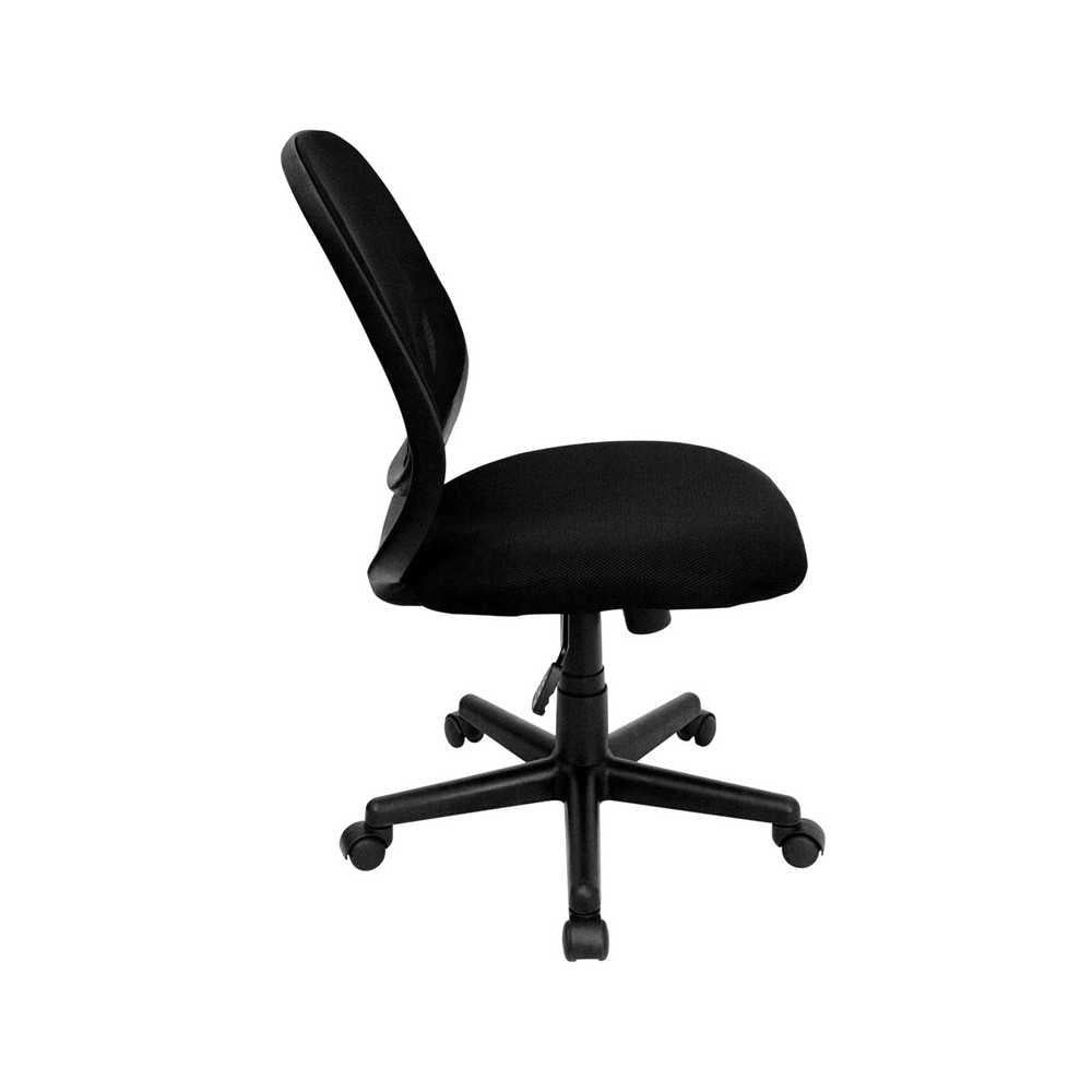 Y-GO Office Chair Mid-Back Black Mesh Swivel Task Office Chair