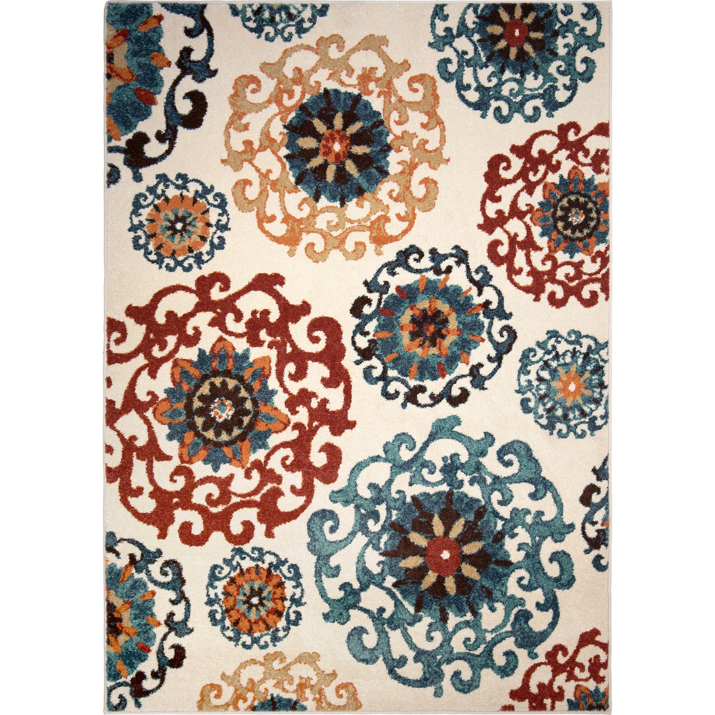 Orian Essential Courtyard Suzani Cream 47"X65"