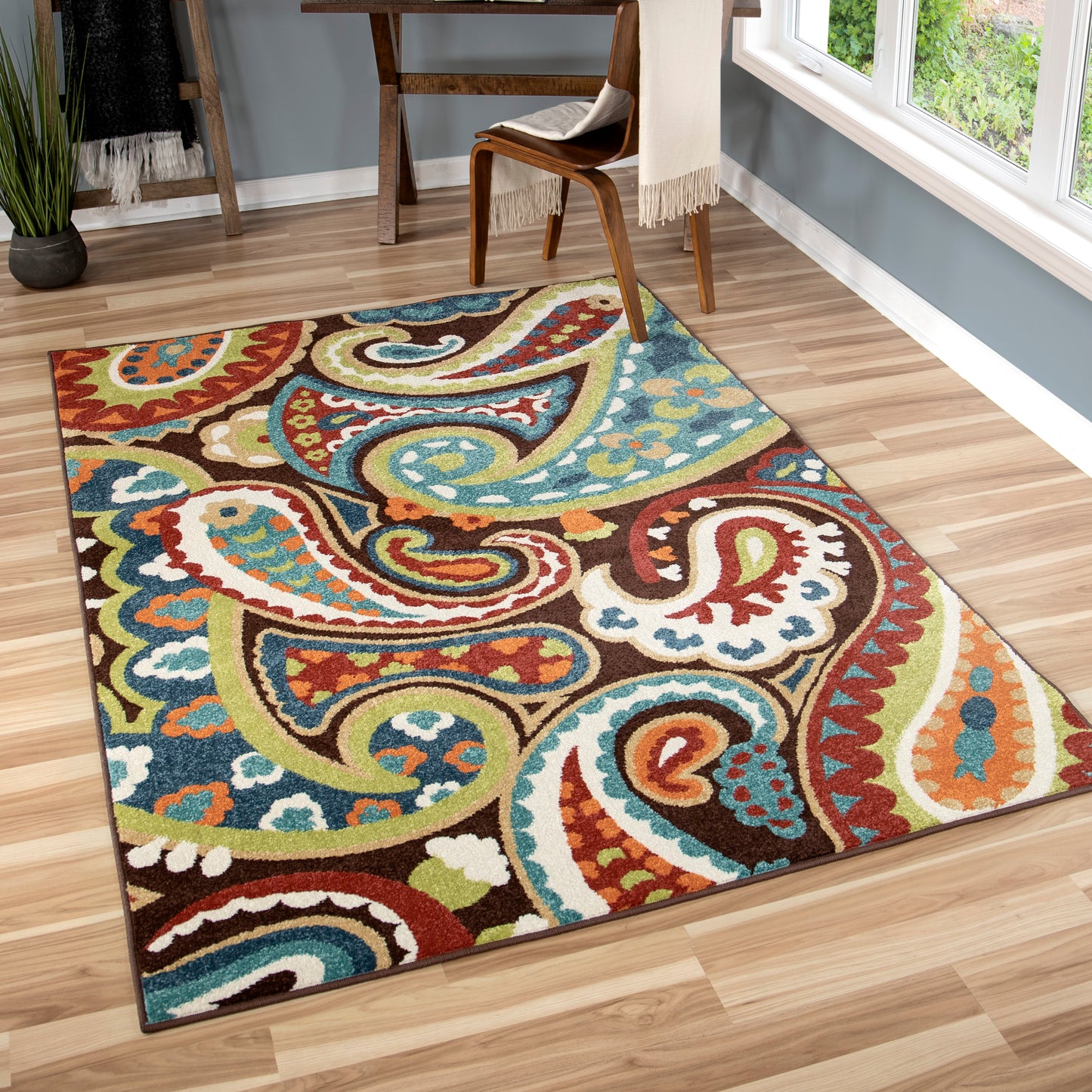 Orian Veranda Paisley Veranda Multi 77"X116"