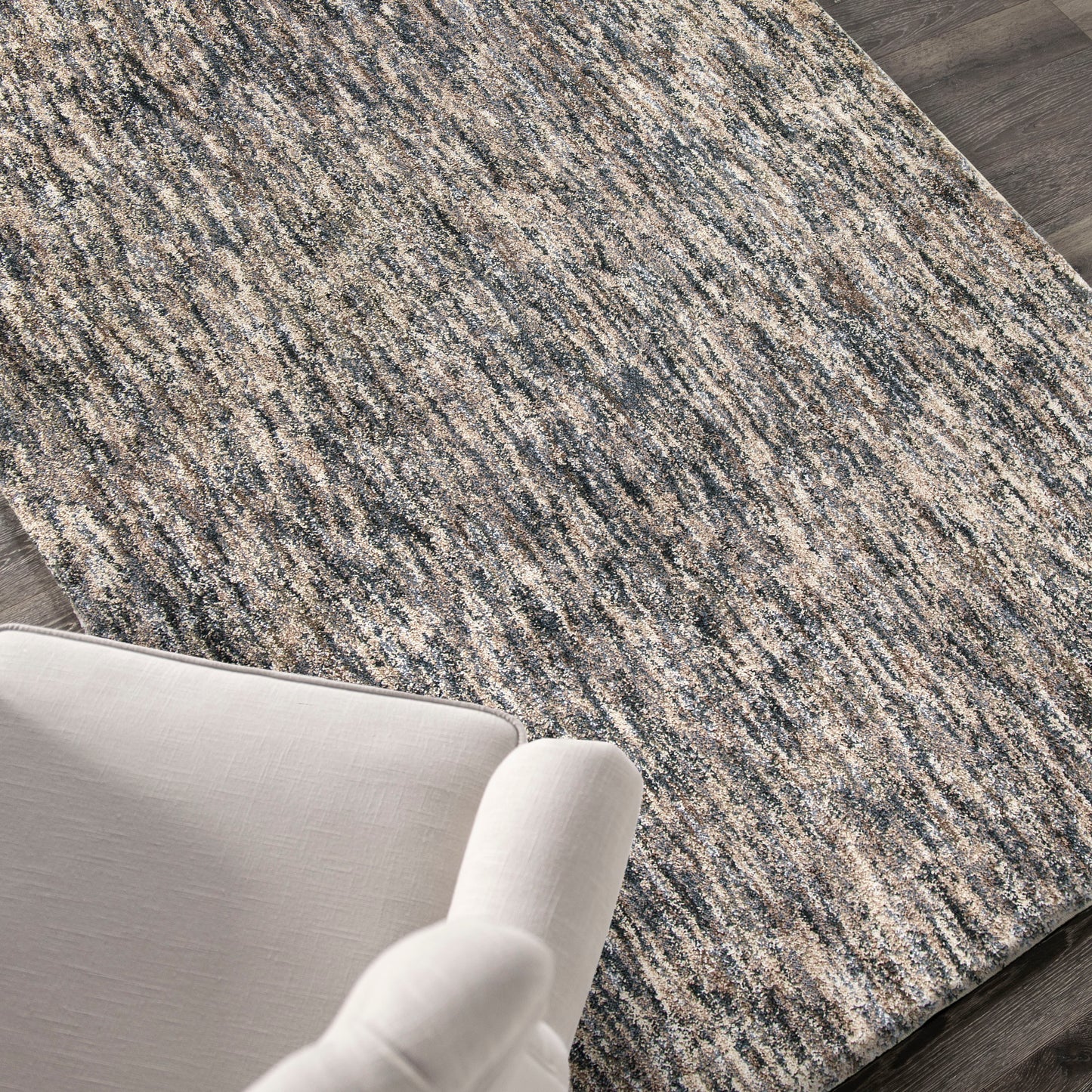 Palmetto Living Multi Solid Muted Blue 6'7" X 9'6"