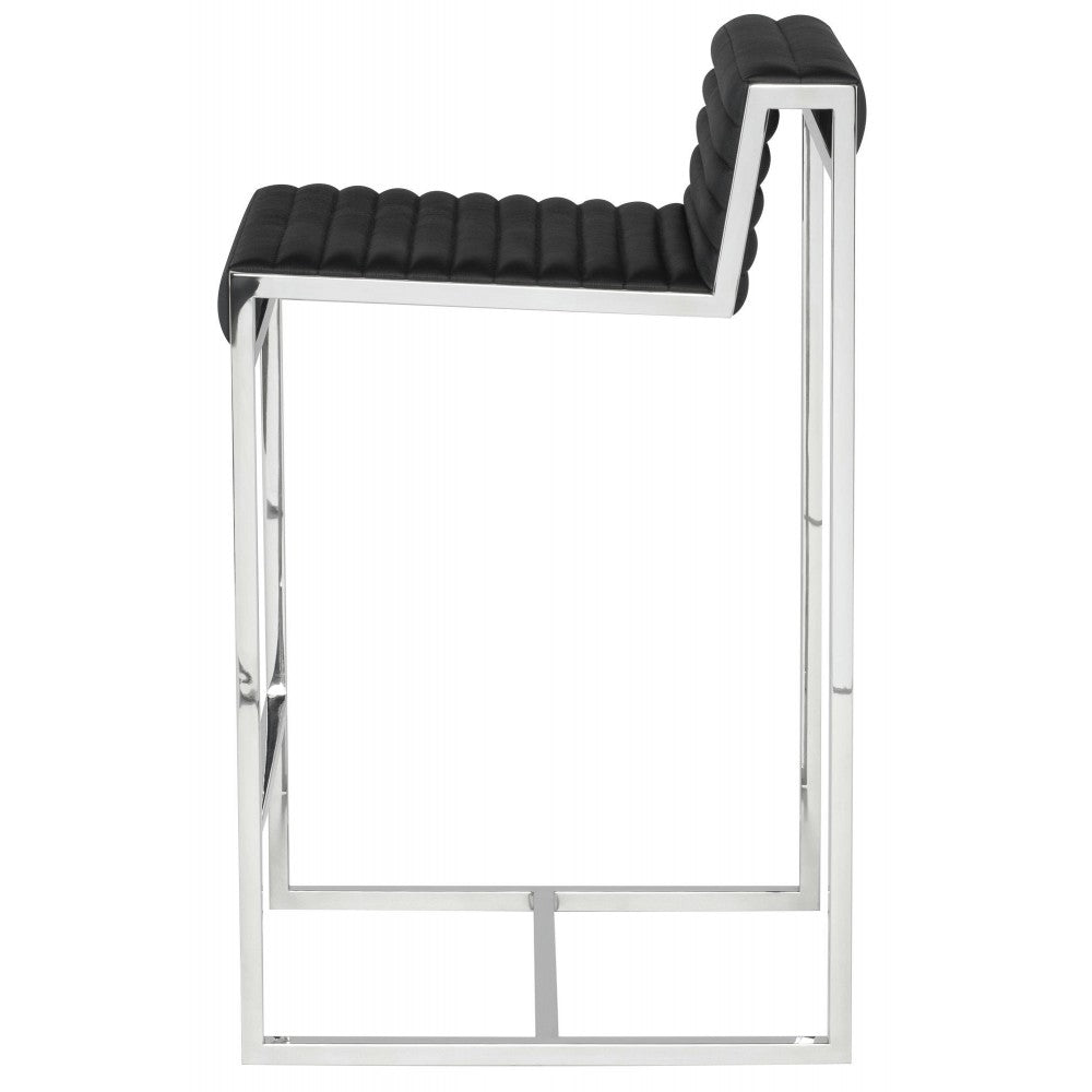 Zola Black Leather Counter Stool