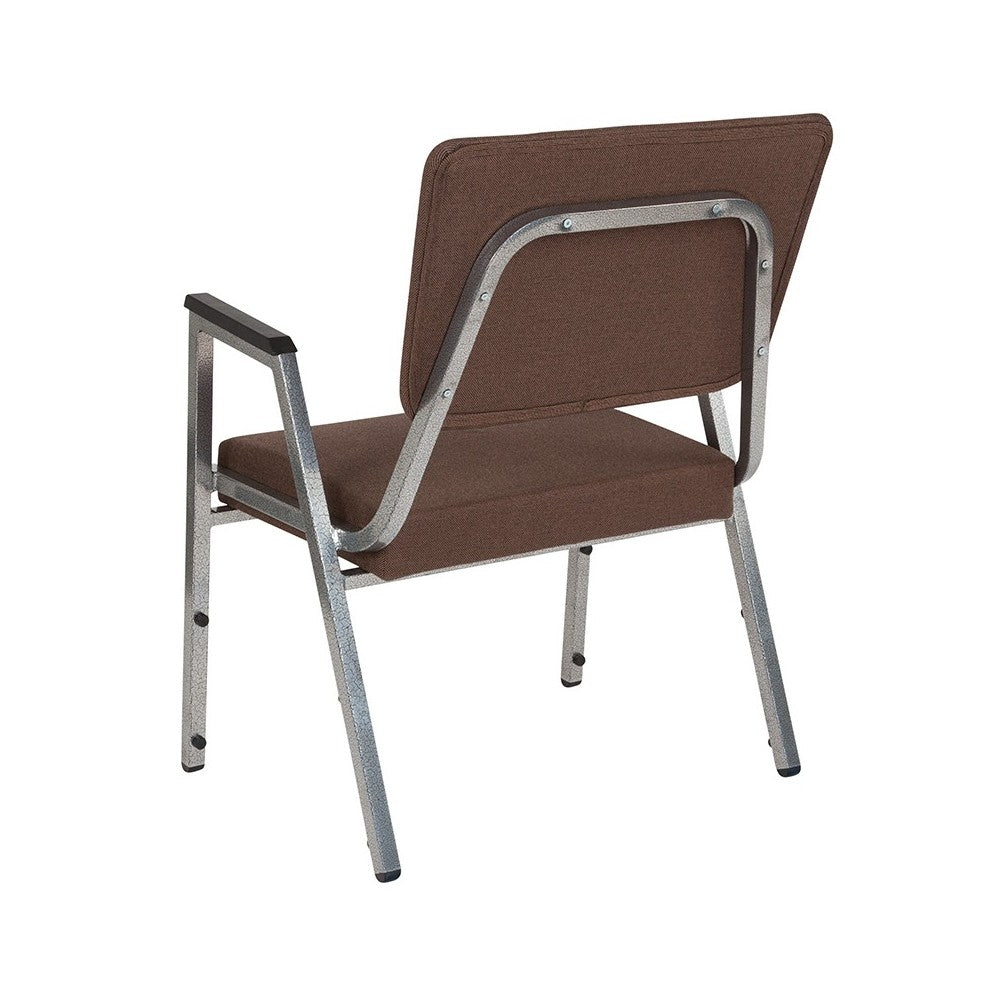 1500 lb. Rated Brown Antimicrobial Fabric Bariatric Medical Reception Arm Chair with 3/4 Panel Back