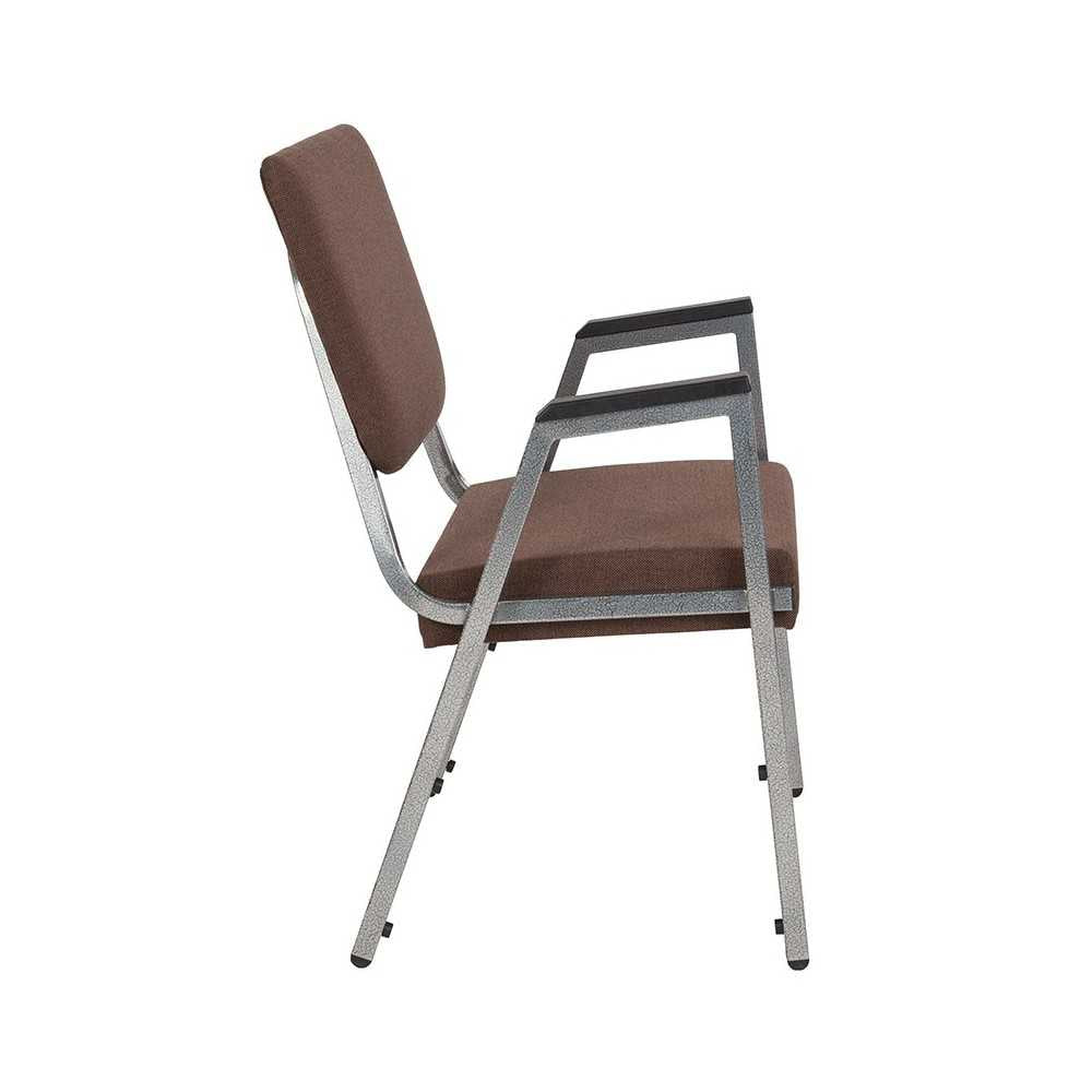 1500 lb. Rated Brown Antimicrobial Fabric Bariatric Medical Reception Arm Chair with 3/4 Panel Back