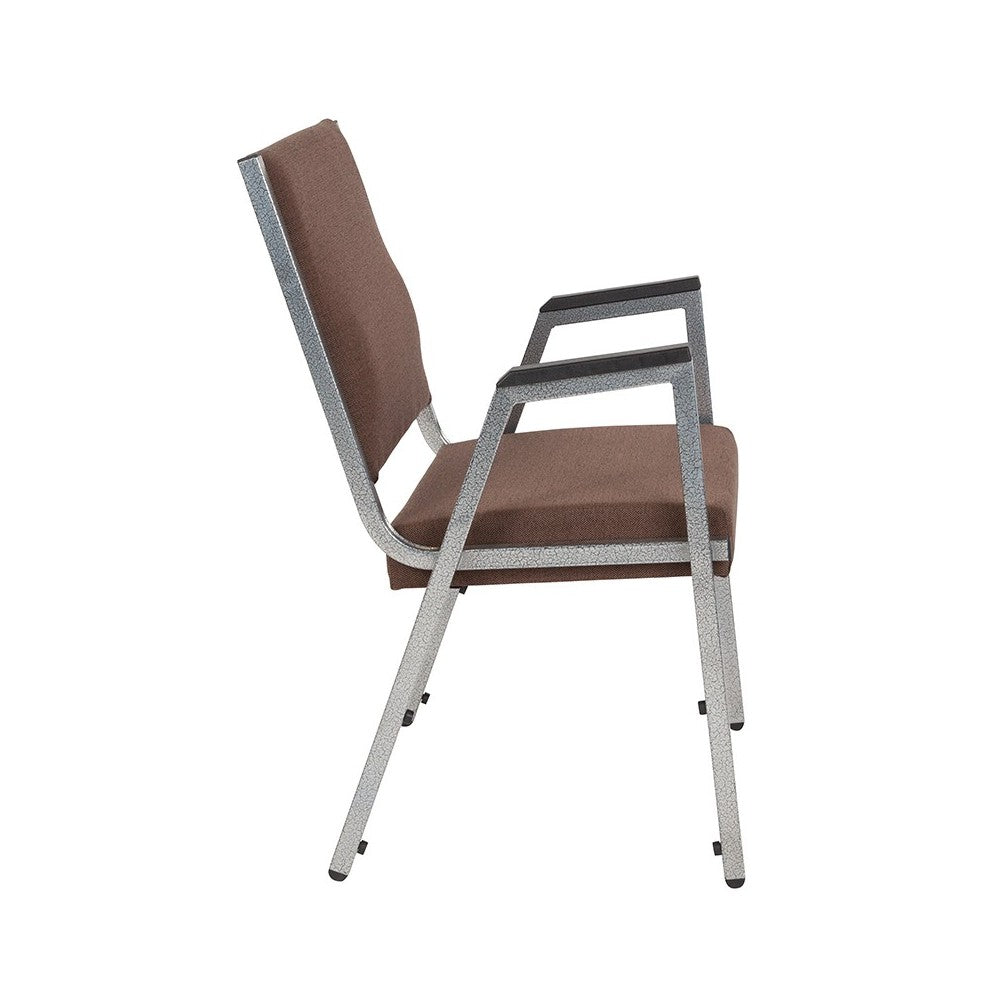 1500 lb. Rated Brown Antimicrobial Fabric Bariatric Medical Reception Arm Chair