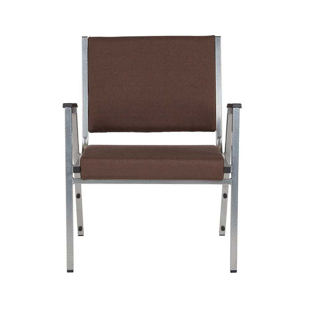 1500 lb. Rated Brown Antimicrobial Fabric Bariatric Medical Reception Arm Chair