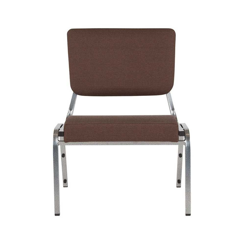 1500 lb. Rated Brown Antimicrobial Fabric Bariatric Medical Reception Chair with 3/4 Panel Back