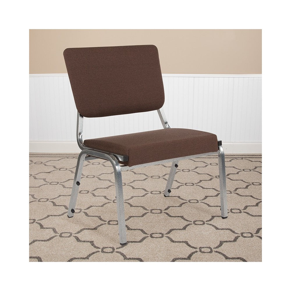 1500 lb. Rated Brown Antimicrobial Fabric Bariatric Medical Reception Chair with 3/4 Panel Back