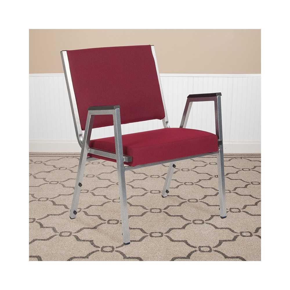 1500 lb. Rated Burgundy Antimicrobial Fabric Bariatric Medical Reception Arm Chair