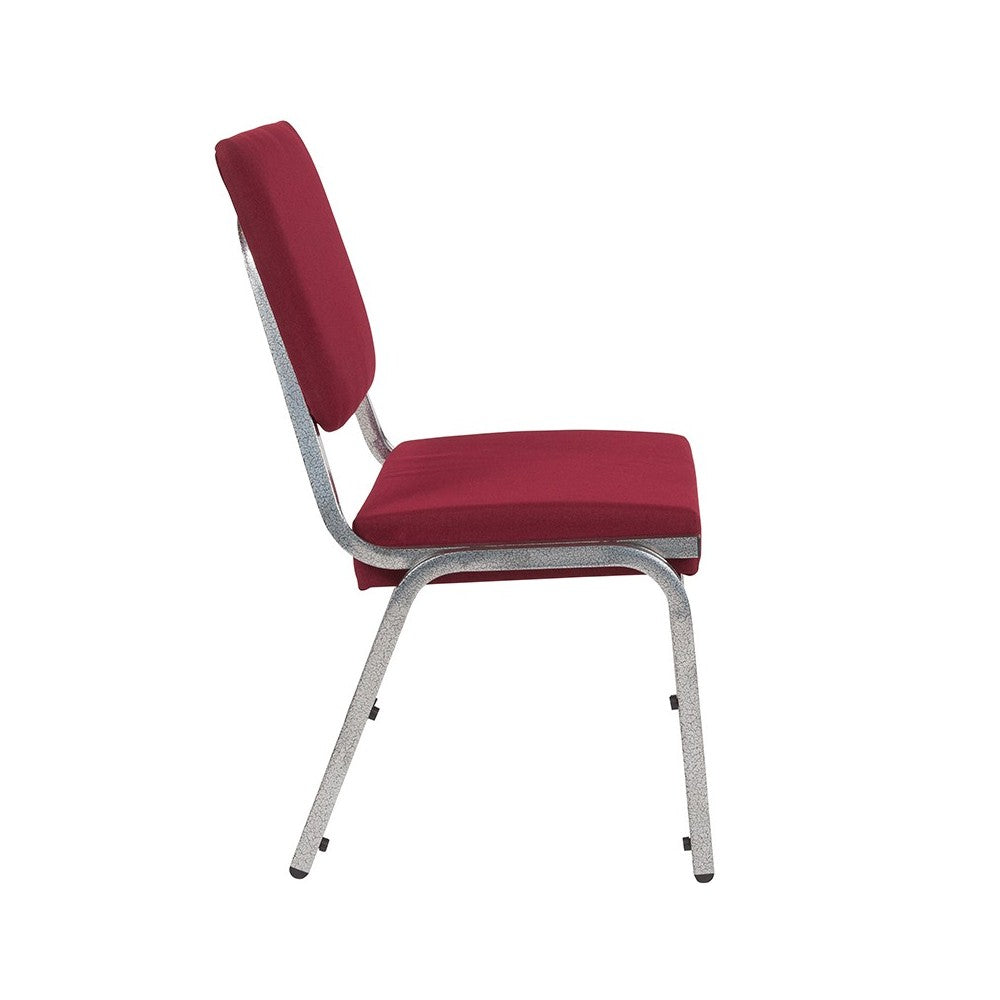 1500 lb. Rated Burgundy Antimicrobial Fabric Bariatric Medical Reception Chair with 3/4 Panel Back