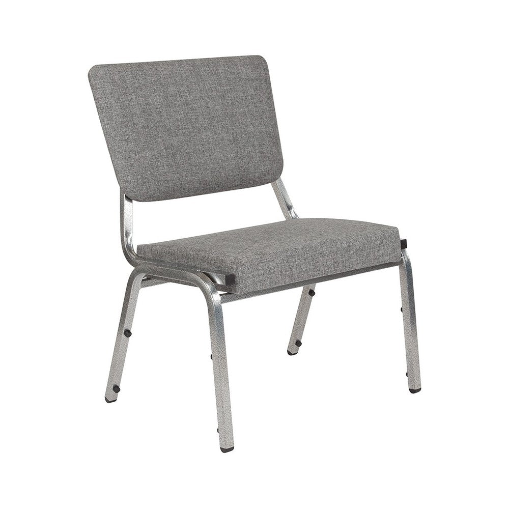 1500 lb. Rated Gray Antimicrobial Fabric Bariatric Medical Reception Chair with 3/4 Panel Back
