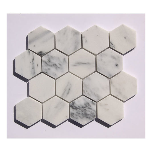 2.75" X 3.25" Stone Mosaic Wall Tile In White