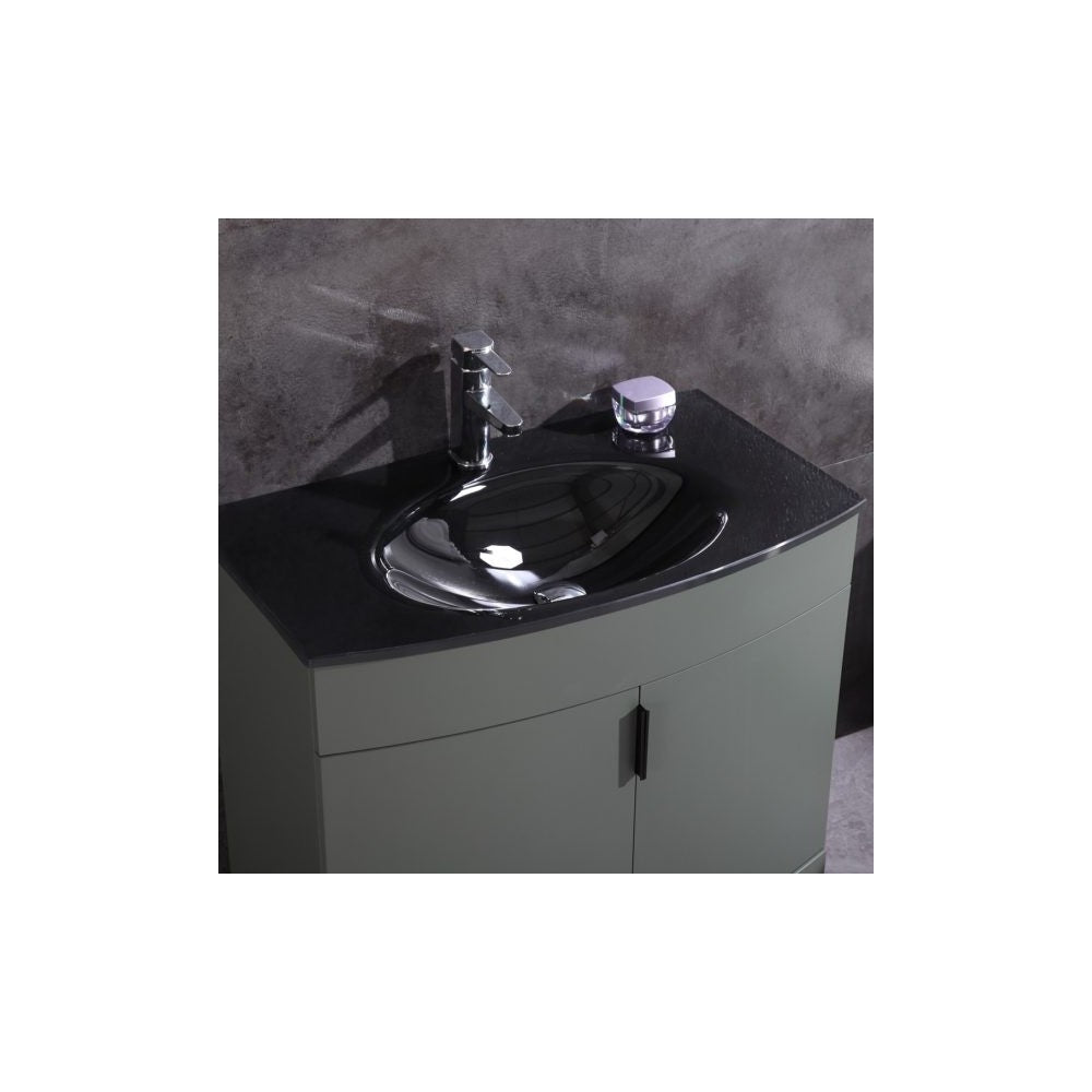 30" Pewter Green Bathroom Vanity - Pvc
