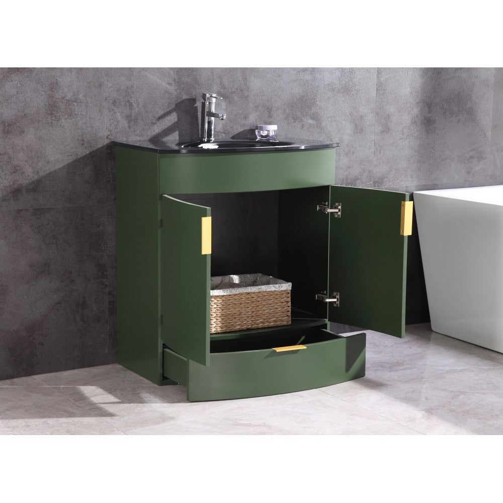 30" Vogue Green Bathroom Vanity - Pvc