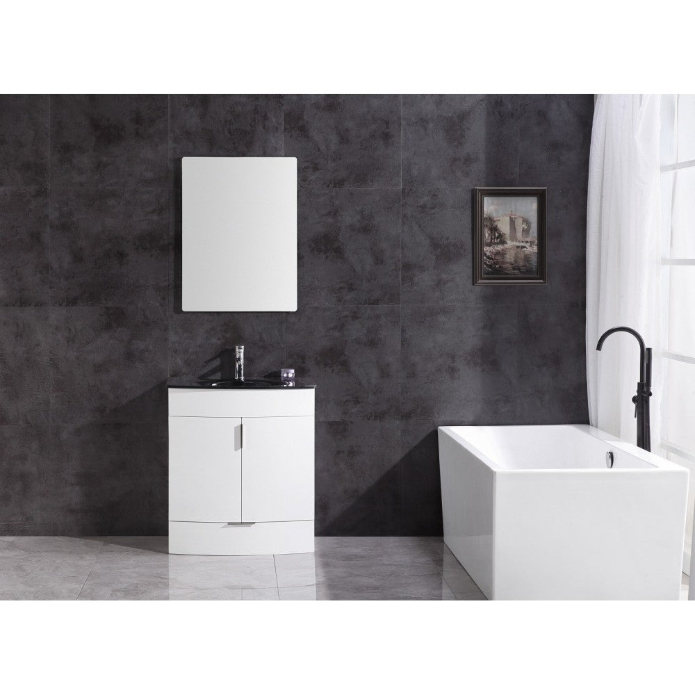 30" White Bathroom Vanity - Pvc