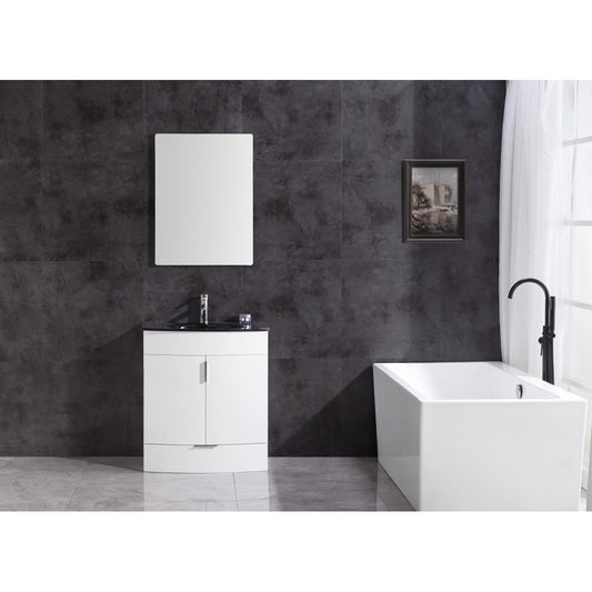 30" White Bathroom Vanity - Pvc