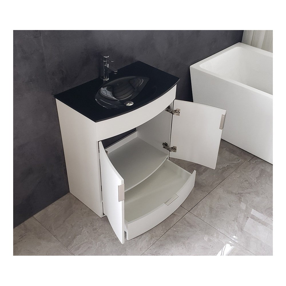 30" White Bathroom Vanity - Pvc