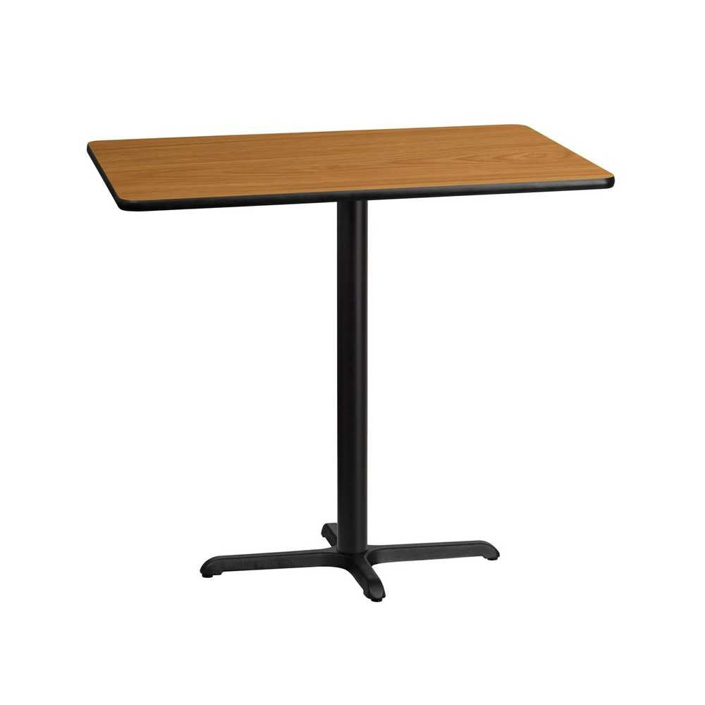 30'' x 45'' Rectangular Natural Laminate Table Top with 23.5'' x 29.5'' Bar Height Table Base