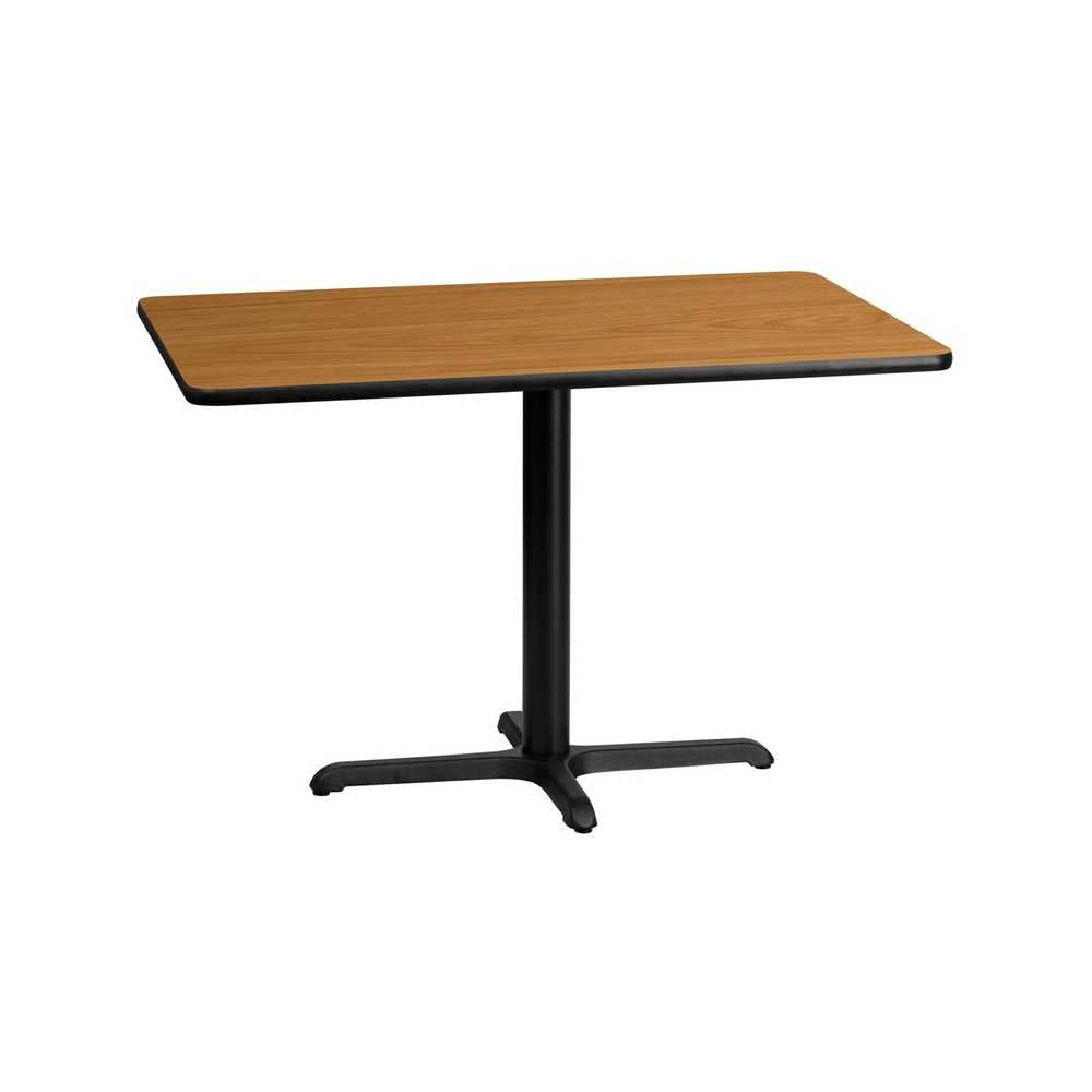 30'' x 45'' Rectangular Natural Laminate Table Top with 23.5'' x 29.5'' Table Height Base