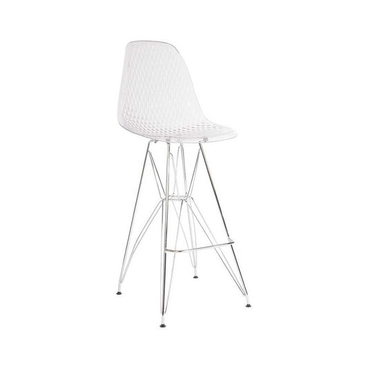 30.25" High Clear Acrylic Barstool with Chrome Legs