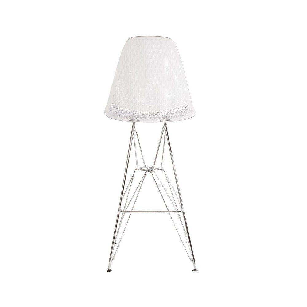 30.25" High Clear Acrylic Barstool with Chrome Legs