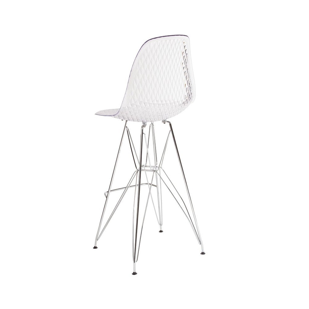 30.25" High Clear Acrylic Barstool with Chrome Legs