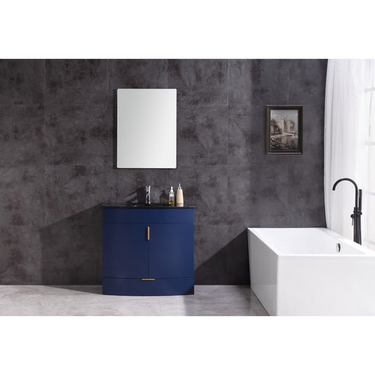 36" Blue Bathroom Vanity - Pvc