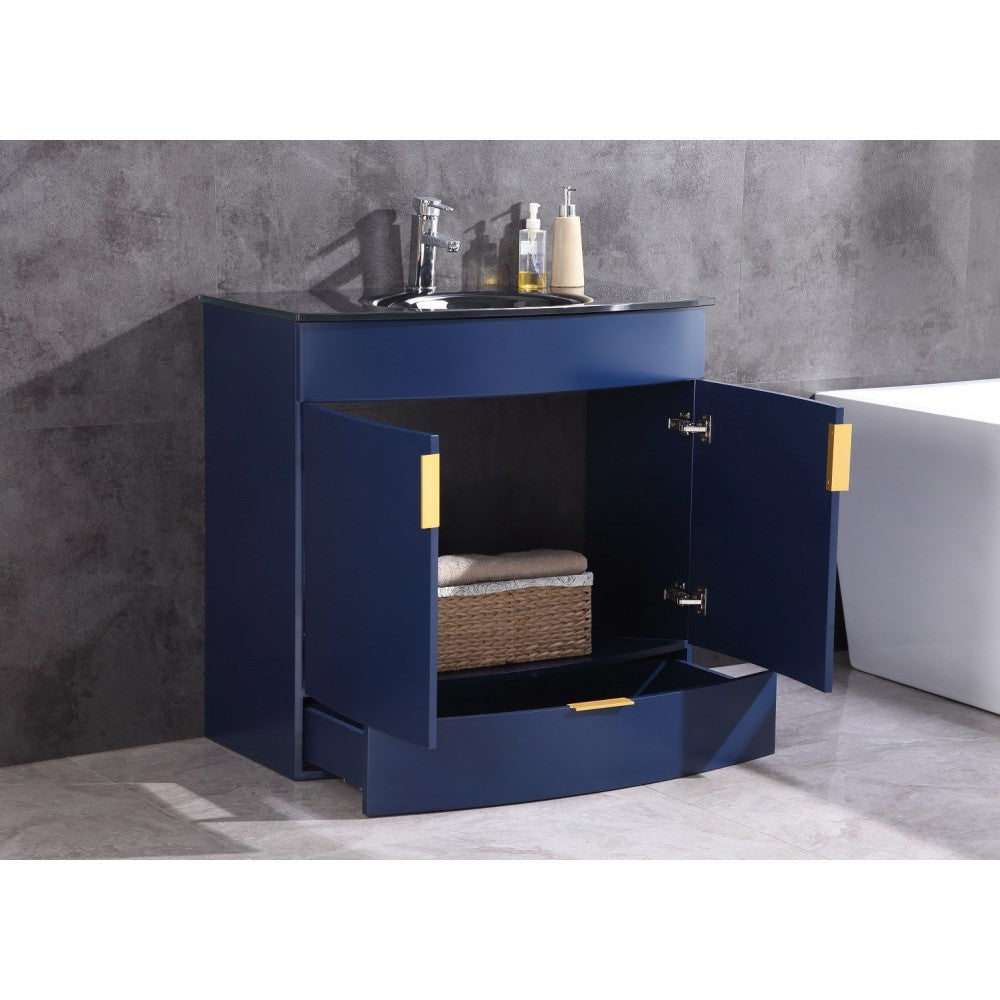 36" Blue Bathroom Vanity - Pvc